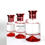 Red Perfume Bottle 30ml 50ml 100ml Volcano Bottom Design Perfume Spray Bottle | Honghua Glass