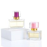 30ml 50ml 100ml Luxury Dwarf Rectanglar Glass Spray Perfume Bottle With Pink Cap -