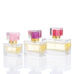 30ml 50ml 100ml Luxury Dwarf Rectanglar Glass Spray Perfume Bottle With Pink Cap -