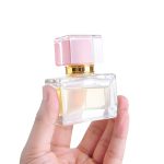 30ml 50ml 100ml Luxury Dwarf Rectanglar Glass Spray Perfume Bottle With Pink Cap -