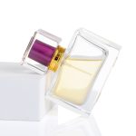 30ml 50ml 100ml Luxury Dwarf Rectanglar Glass Spray Perfume Bottle With Pink Cap -