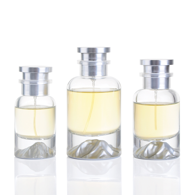 30ml 50ml 100ml Luxury Silver Volcano Bottom Spray Perfume Bottle Glass