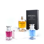 Round Cylinder Perfume Bottle Silver 50ml Cosmetic Glass Spray Bottle | Honghua Glass