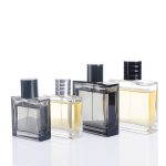 50ml 100ml Luxury Flat Square Premium Gray Clear Men's Glass Perfume Bottle -