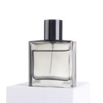 50ml 100ml Luxury Flat Square Premium Gray Glass Perfume Bottle For Men -