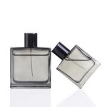 50ml 100ml Luxury Flat Square Premium Gray Glass Perfume Bottle For Men -