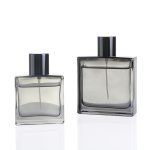 50ml 100ml Luxury Flat Square Premium Gray Glass Perfume Bottle For Men -