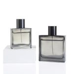 50ml 100ml Luxury Flat Square Premium Gray Glass Perfume Bottle For Men -