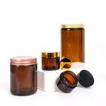 Wholesale Round Amber Cosmetic Jars 5-500g Empty Glass Cream Jar Factory, Supplier | Honghua Glass