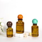 Amber Round Perfume Bottle 30ml 50ml 100ml With Ball Shape Cap | Honghua Glass