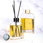 Flat Square Glass Aroma Diffuser Bottle With Rounded Shoulder And Screw Top 120ml 220ml 350ml -