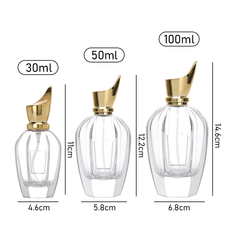 Custom Perfume Bottle 50ml 100ml Flat Square Spray Bottle For Perfume