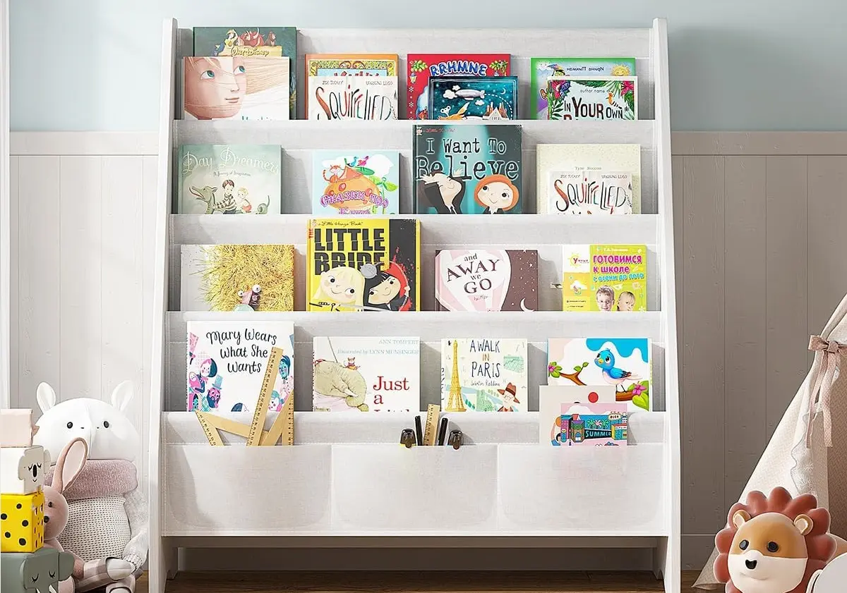 White Color Quick Access Sturdy Kids Bookshelf