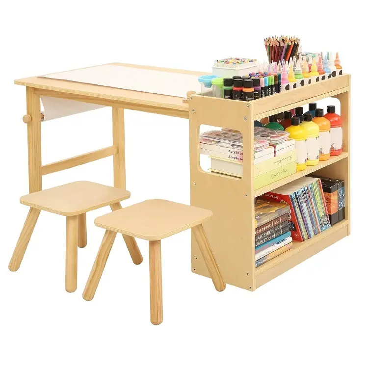 Kids Art Table & 2 Chairs Set (1)