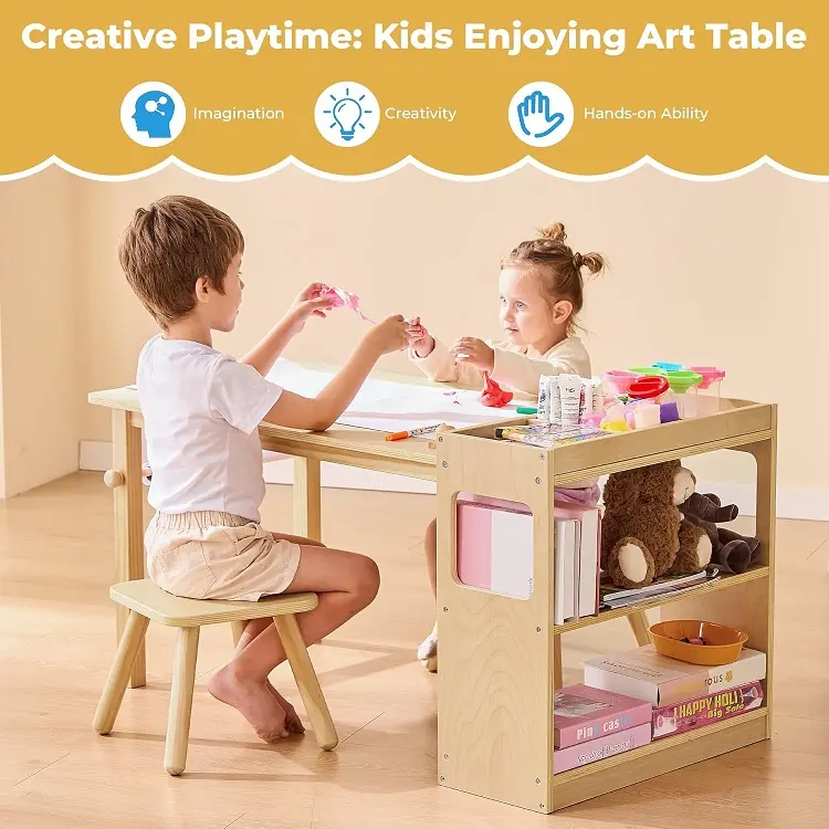 Kids Art Table & 2 Chairs Set (6)