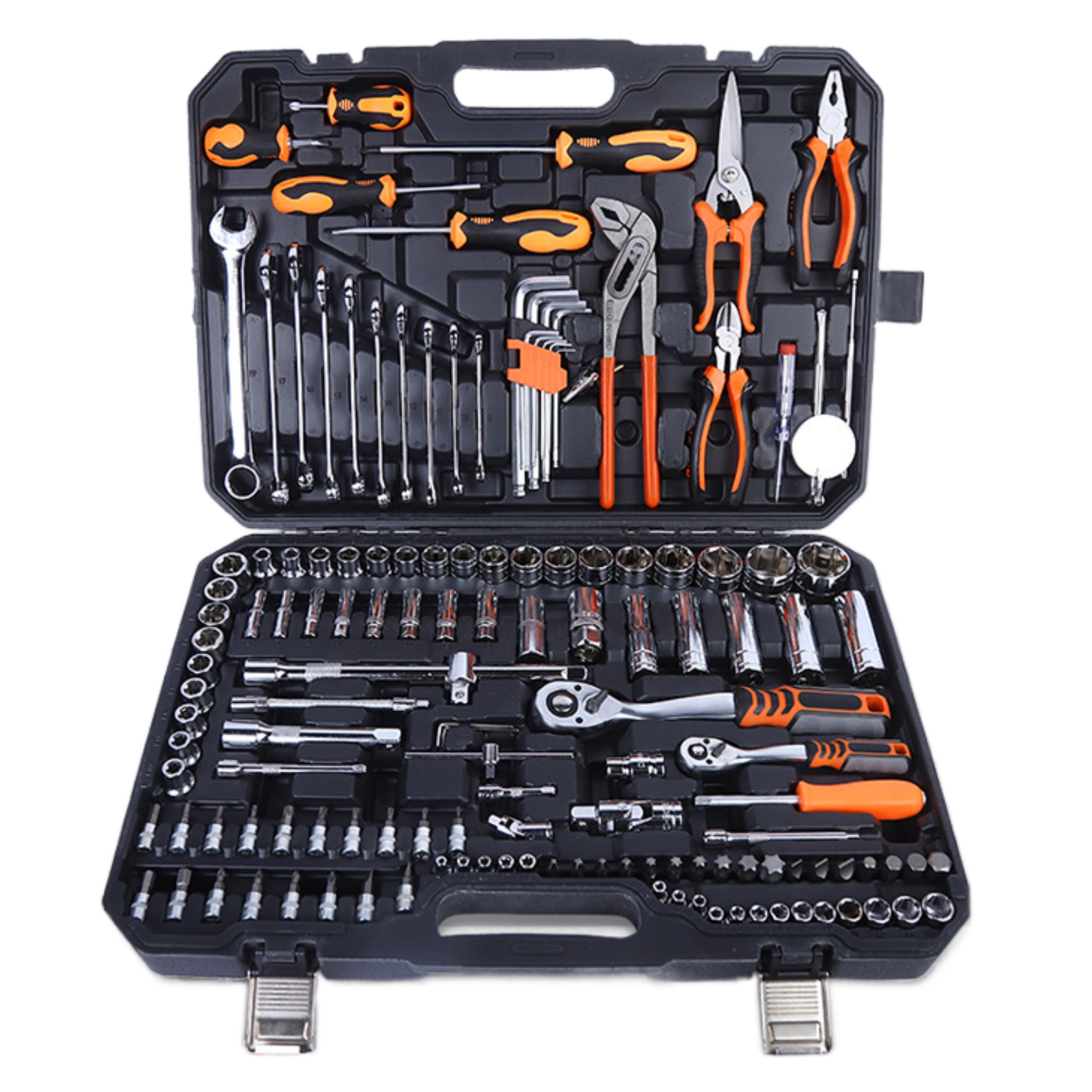 142A Pieces Tool Set Model Set Auto Repair Comprehensive Tool Set Blow Molding Box Tool Box Ratchet Barrel Wrench Pliers Screwdriver