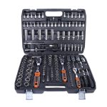 172 Pieces Tool Set Auto Repair Tool Set With Quick Ratchet Extension Rod Black Box Mirrored Pearl Nickel Surface | Jiuxing Trading