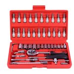 46 Pieces Tool Set Auto Repair Tool Set With Car Home Repair Tool Box Hardware Tool Wrench Socket Set | Jiuxing Trading