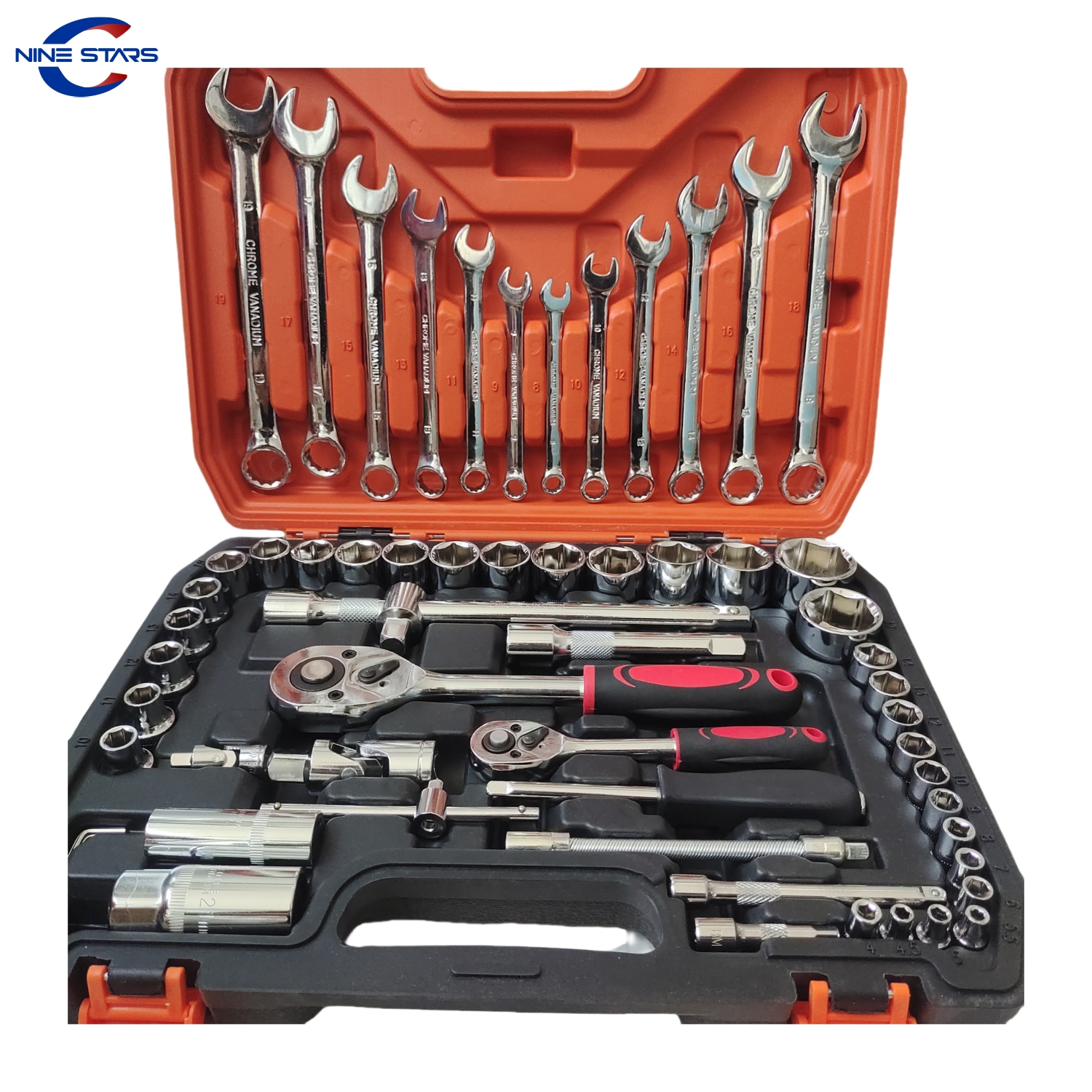 61 Pcs Tool Kit Wrench Socket Set Auto Repair Machine Repair Ratchet Wrench Socket