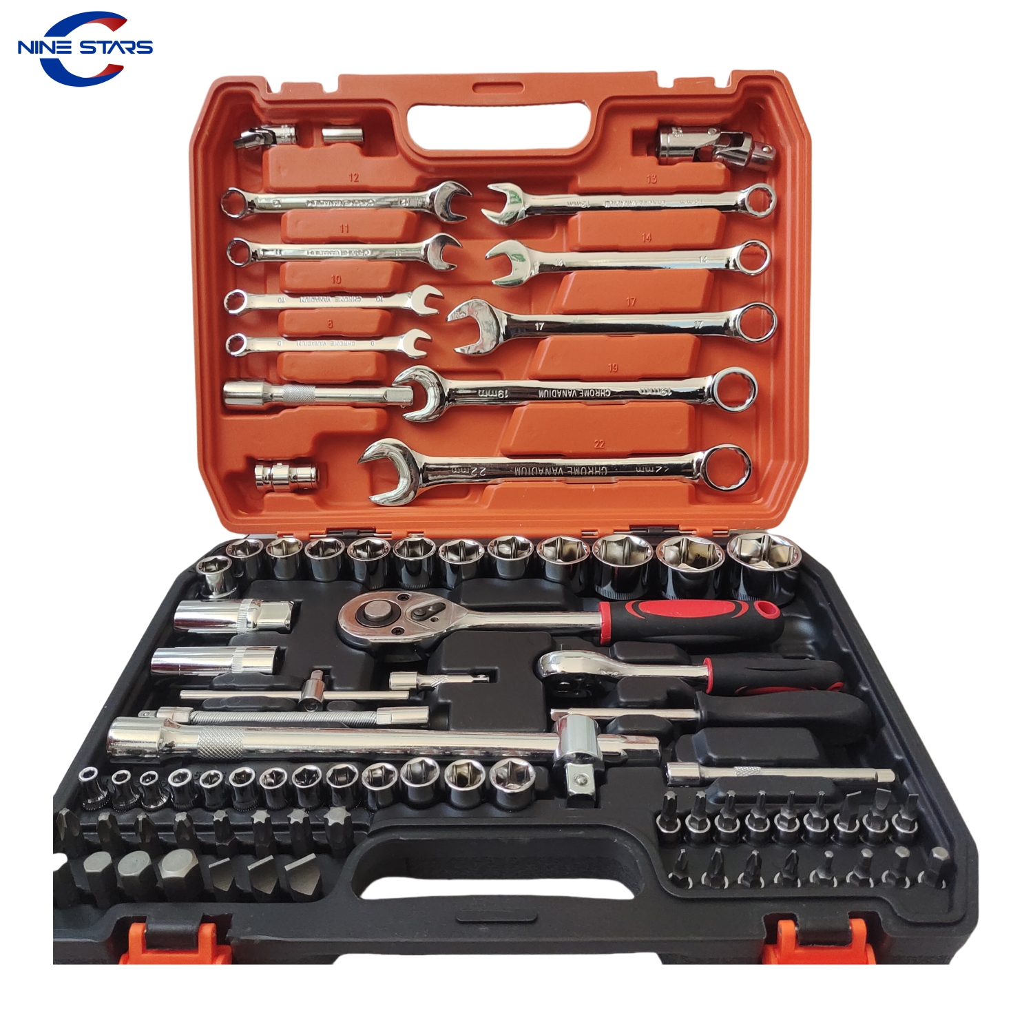 82 Pcs Tool Kit Wrench Socket Set Auto Repair Machine Repair Ratchet Wrench Socket