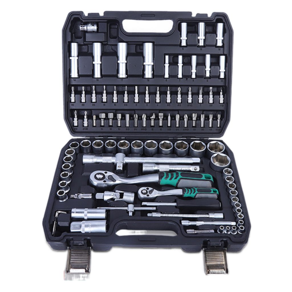 94 Pieces Tool Set Auto Repair PC Tool Set Ratchet Wrench Batch Head Accessories Pearl Nickel Matte Mirror Optional