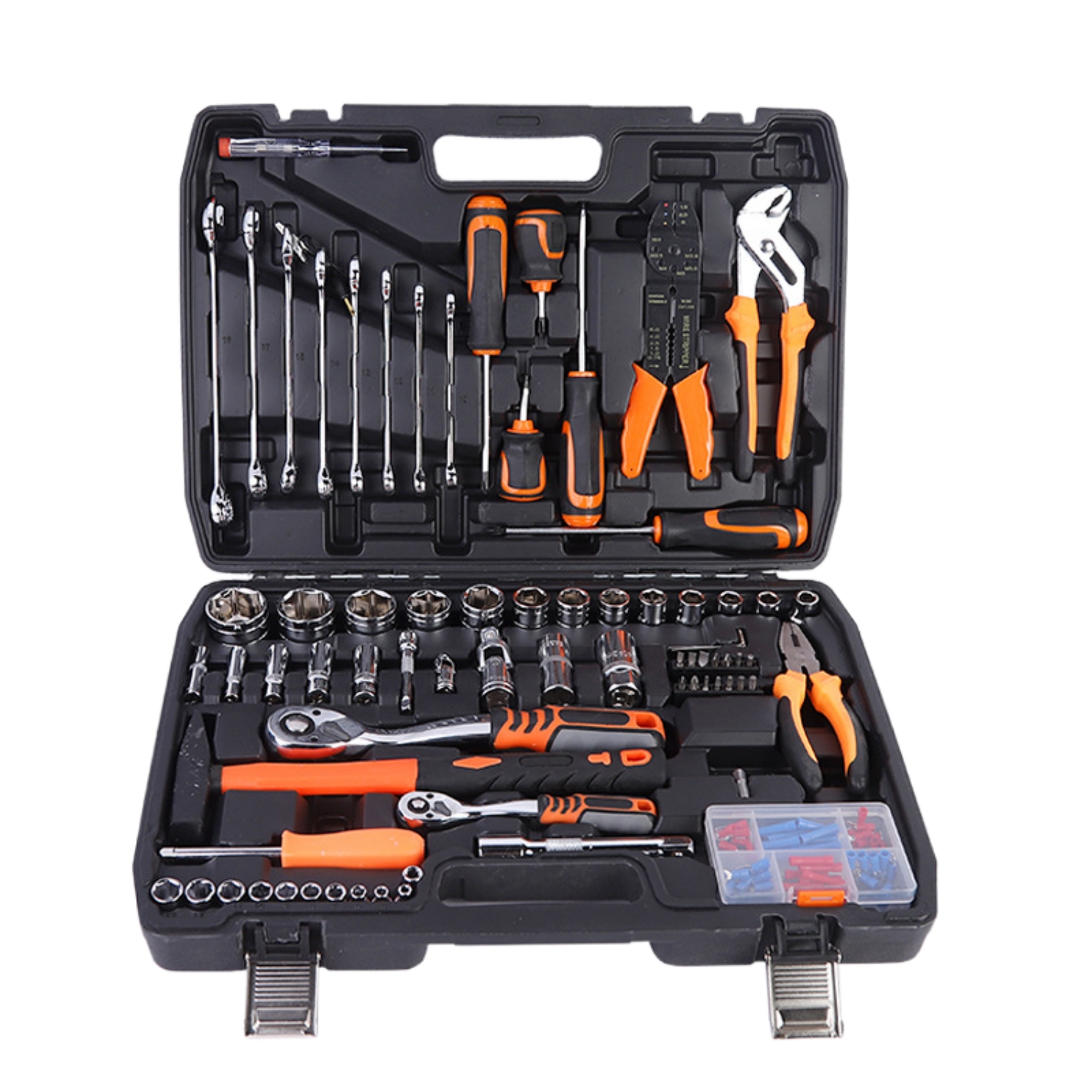 99+15 Pieces Tool Set Of Auto Repair Tools Ratchet Pliers Screwdriver Wire Stripper Barrel Electric Pen Hammer Batch Head Combination