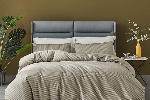 Caramel Striped Duvet Cover