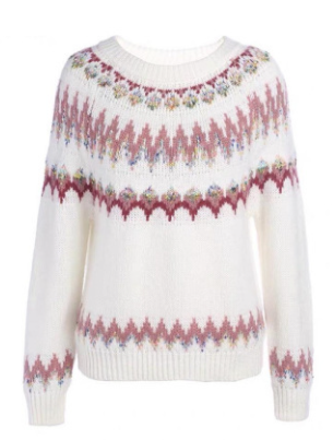 Ethnic Round Neck Sweater
