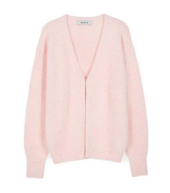 Light Pink V-Neck Knit Sweater