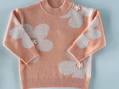 Sweet Floral Jacquard Sweater