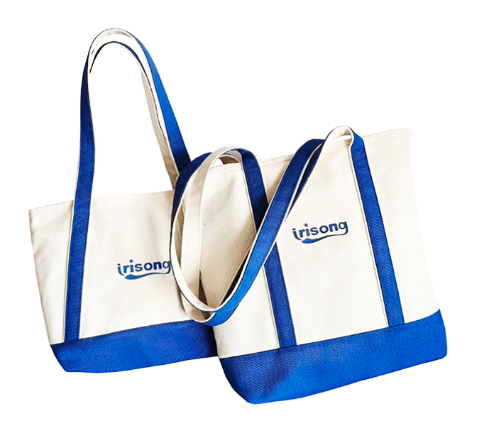 Blue and White Striped Canvas Bag Combination