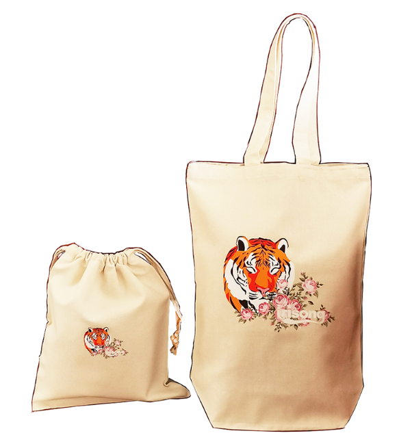 Tiger Scented Rose Pure Cotton Mother and Child Bag