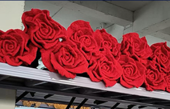 Crocheted Large Red Flower Bouquet