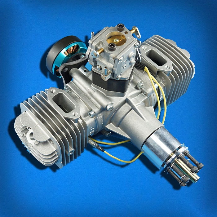 DLE 120CC TWIN UAV ENGINE With 14V 80W/180W Alternator