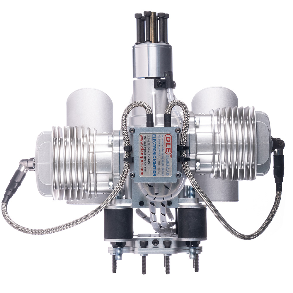 DLE120 Pro 120cc Twin Gas Engine with Electronic Ignition and Mufflers