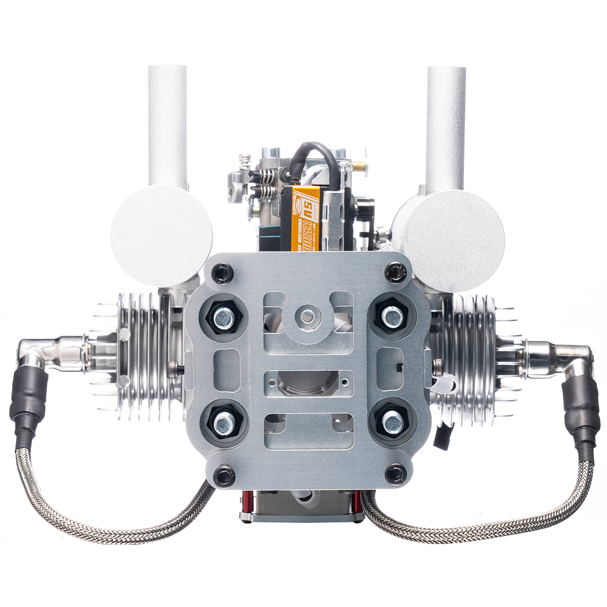 DLE40 Pro 40cc Twin Gas Engine w/ Savox Servo and Mounting Plates