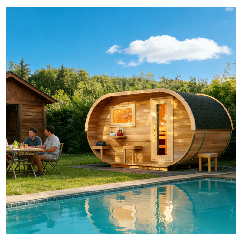 Low EMF 4-6 Person Large Solid Wood Nordic Cube Infrared Sauna  Smart Control, Factory Direct