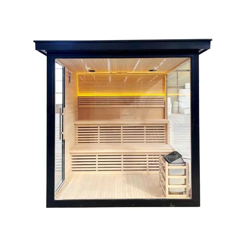 Canadian Red CedarHemlock Large Capacity Outdoor Wet Steam Sauna Room – China Factory