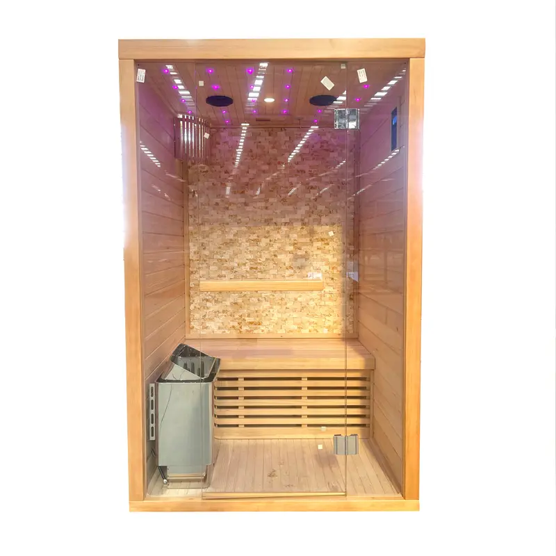 Hemlock 4-Person Steam Sauna Indoor  Smart Control System, Sauna Stove, Dual Seats, Starlight