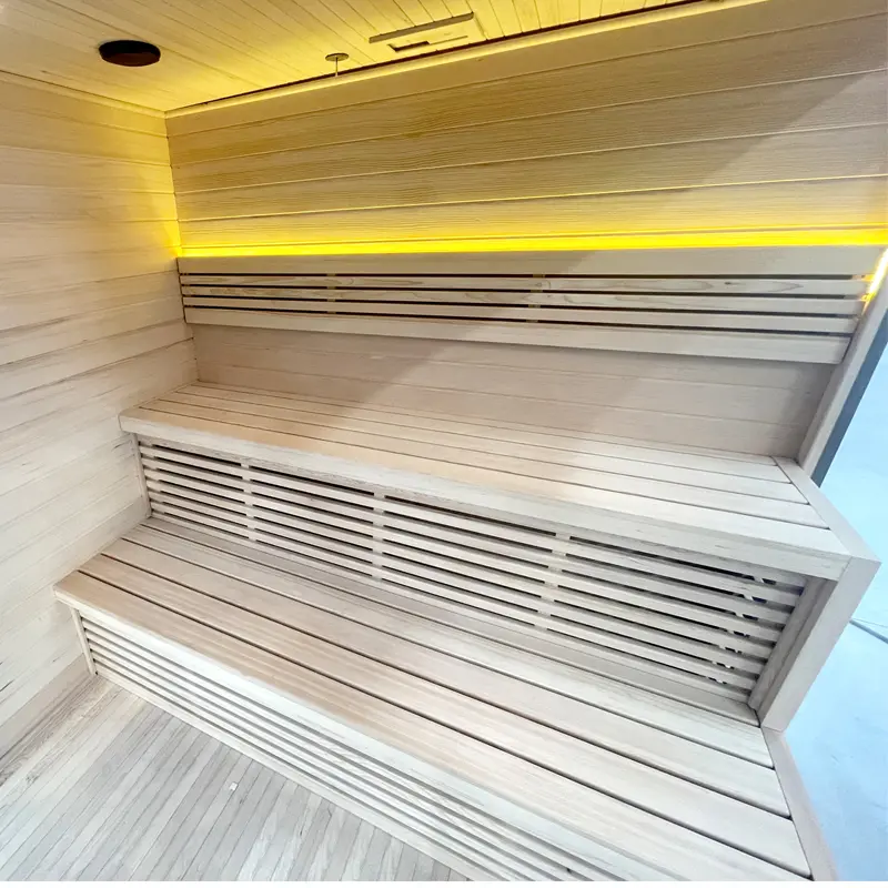 Canadian Red CedarHemlock Large Capacity Outdoor Wet Steam Sauna Room – China Factory