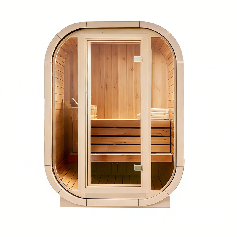 Outdoor Solid Wood Square Barrel Sauna with Sauna Heater  Wet Steam, Large Capacity, Factory Customizable
