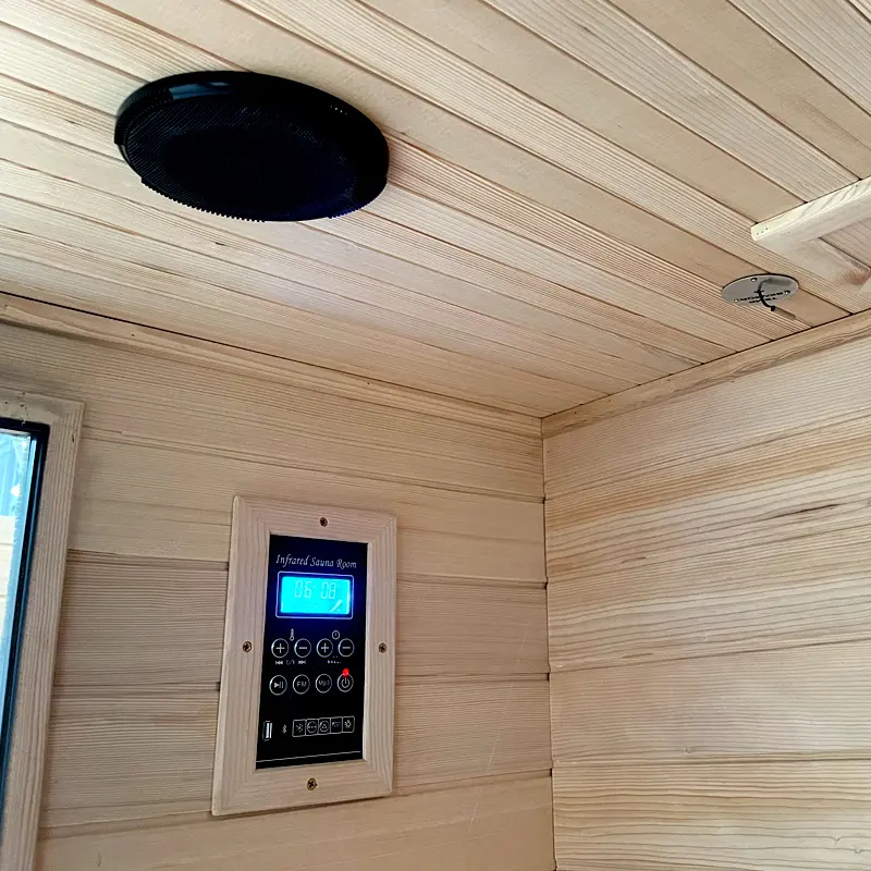 Apartment Use Modern Luxury Sauna Room  2-Person Solid Wood with Dual Steam & Control Panel