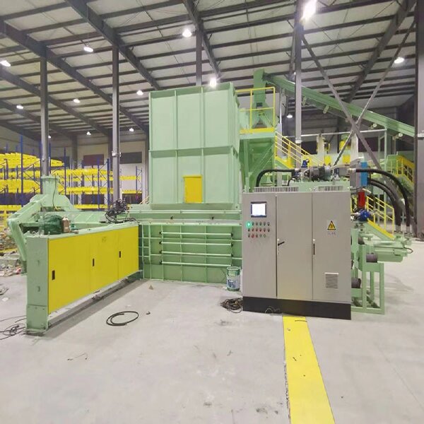 Macchina per balle di cartone completamente automatica per il riciclaggio di cartone espresso di massa nei centri di smistamento logistico