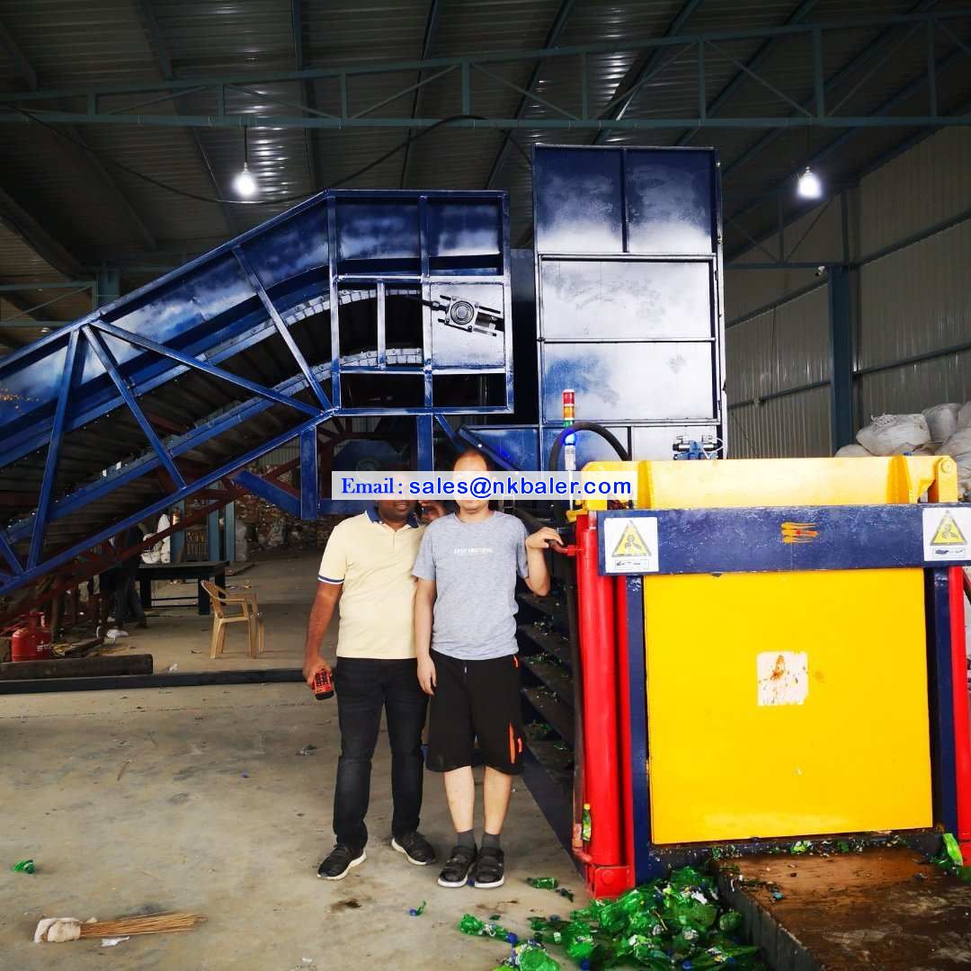 Manual Tie Horizontal Pet Bottles Baler