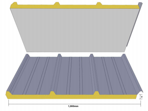 Four Waves Glass Wool Roof Panel