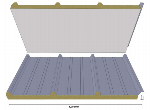 Four Waves Rock Wool Roof Panel