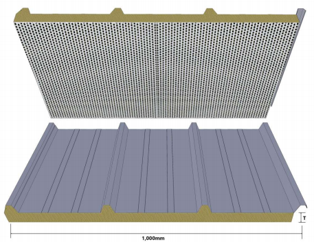 Perforated Rock Wool Roof Panel