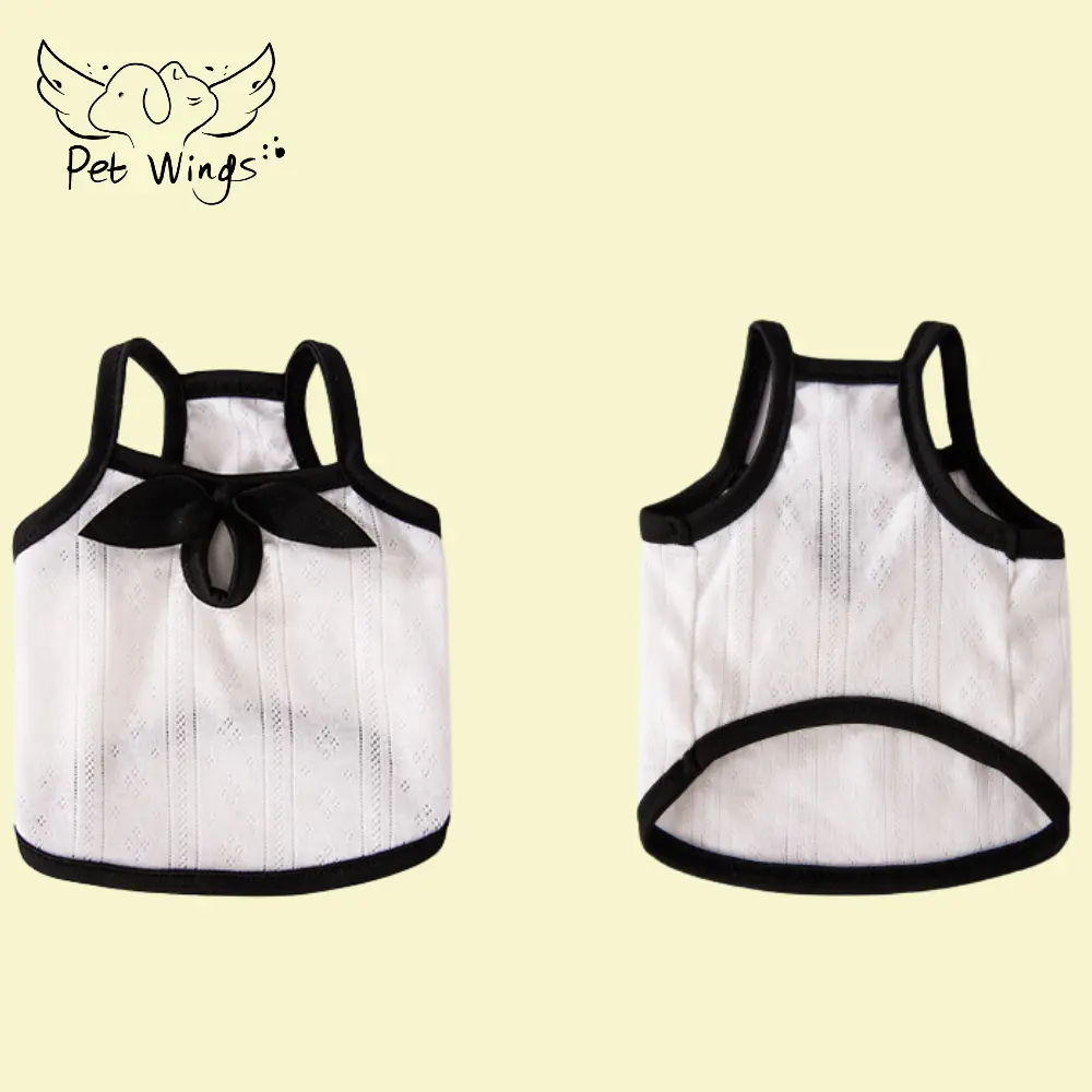 Bowknot simple breathable sling pet clothes