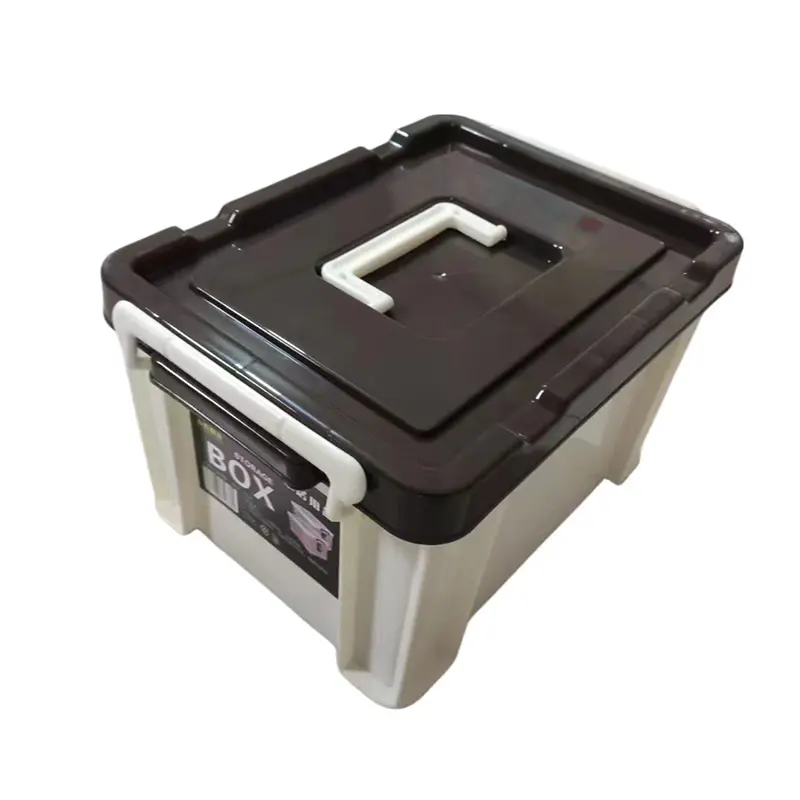 PP material 806 series brown and white plastic storage box