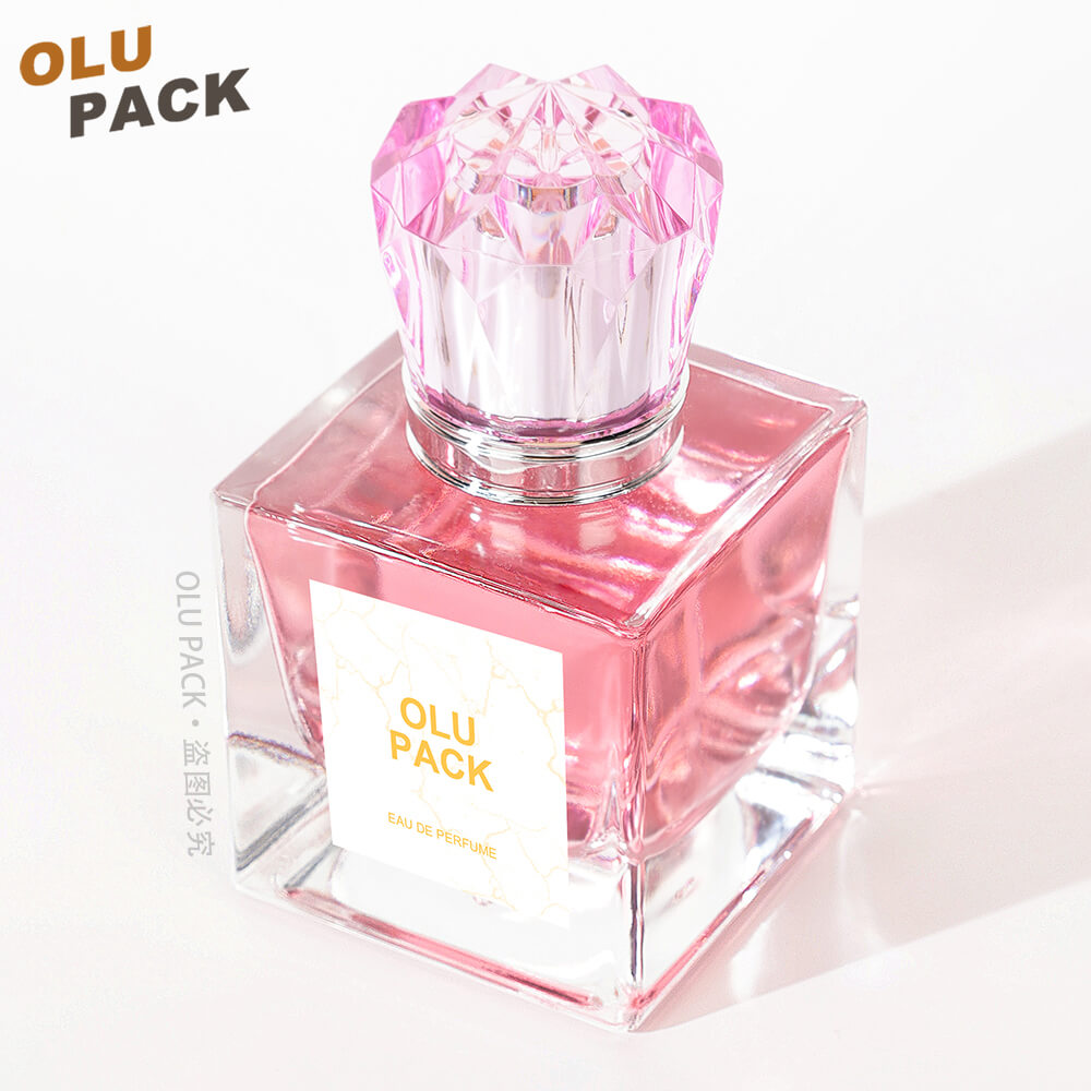 Customized 18ml 30ml 50ml 100ml Transparent Cube Glass Perfume Bottles